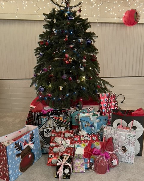 Christmas tree and gifts
